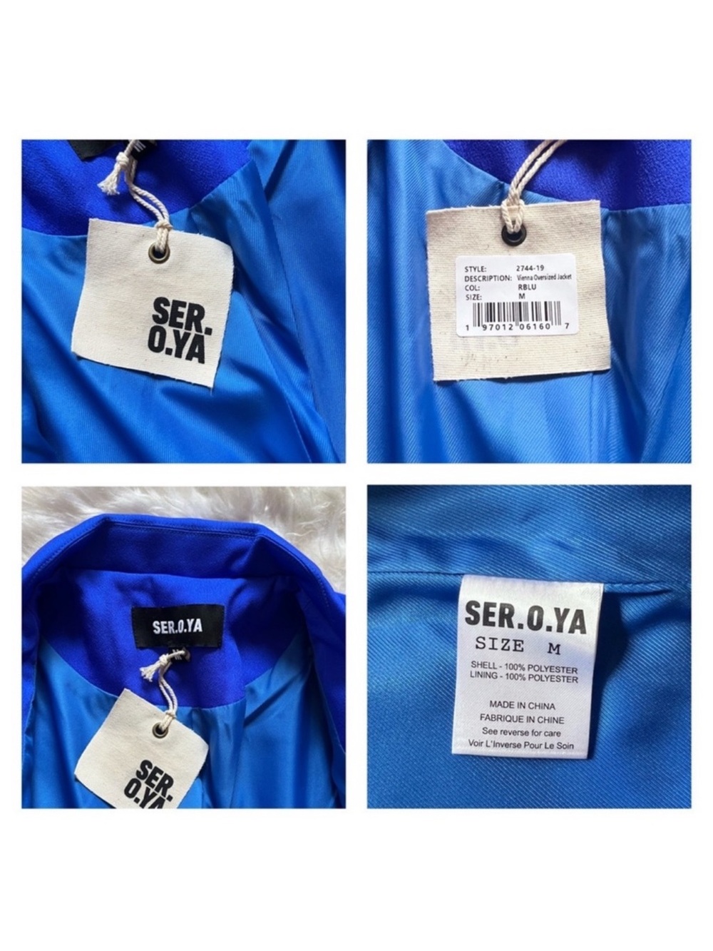 New! SER.O.YA Vienna Oversized Blazer Jacket in Royal Blue - Picture 12 of 12